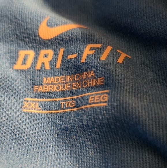 Nike Dri Fit Blue Teal 1/4 Zip Up Pullover Athletic Lightweight  Men's‎ Size 2XL - Picture 4 of 6